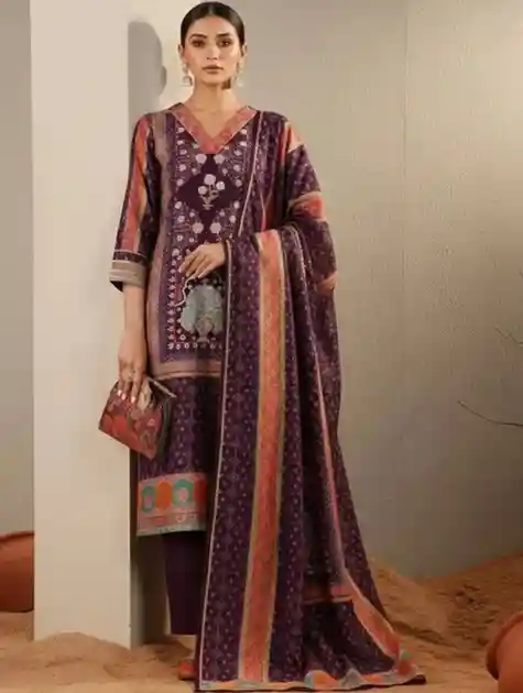 Varanga Purple Printed Kurta Pant